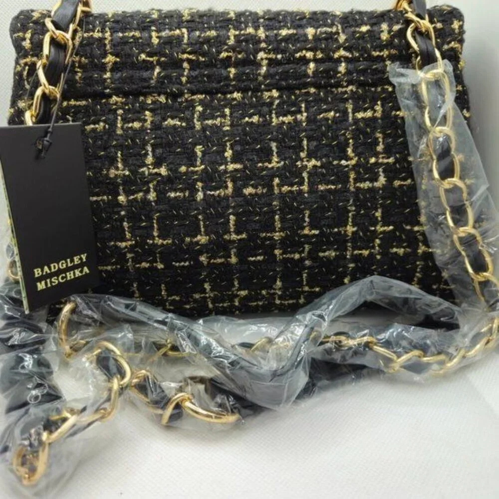 Badgley Mischka Boucle Messenger‎ Crossbody - Black